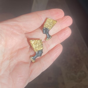 Vintage Egyptian Revival Queen Nefertiti Earrings