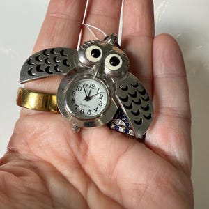 Vintage Owl Pendant Watch Necklace – Opens & Closes, Silver-Tone with New Battery