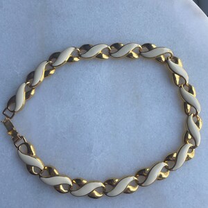 1980-90's Cream Enamel Chain With Matching Chain Earrings - Etsy