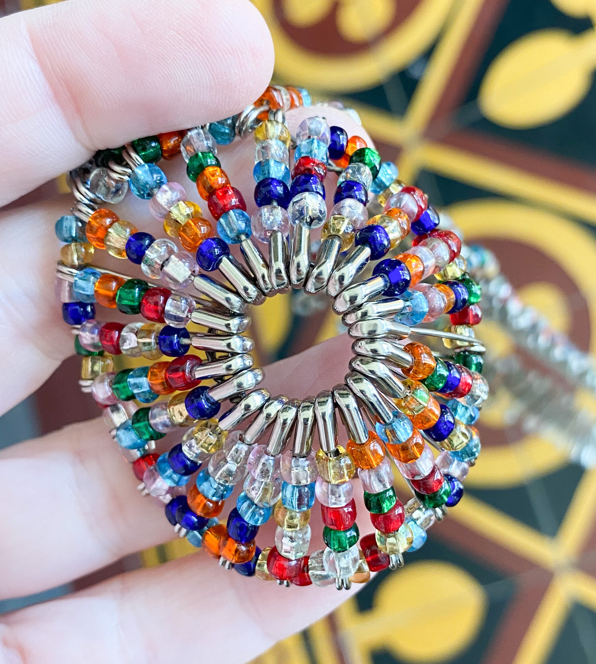 40-Piece Antique Bronze Fake Safety Pin Charms - Jewelry Making Findings 6x19mm