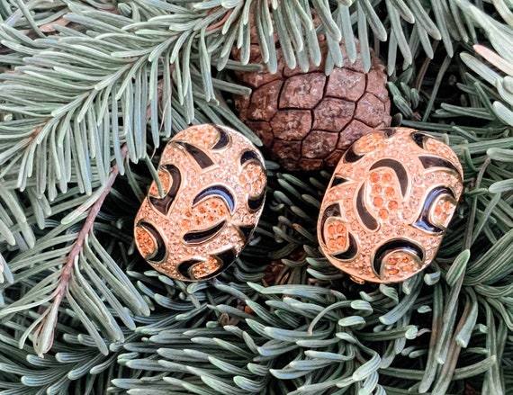 Vintage Christian Dior Animal Print Clip Earrings - image 1