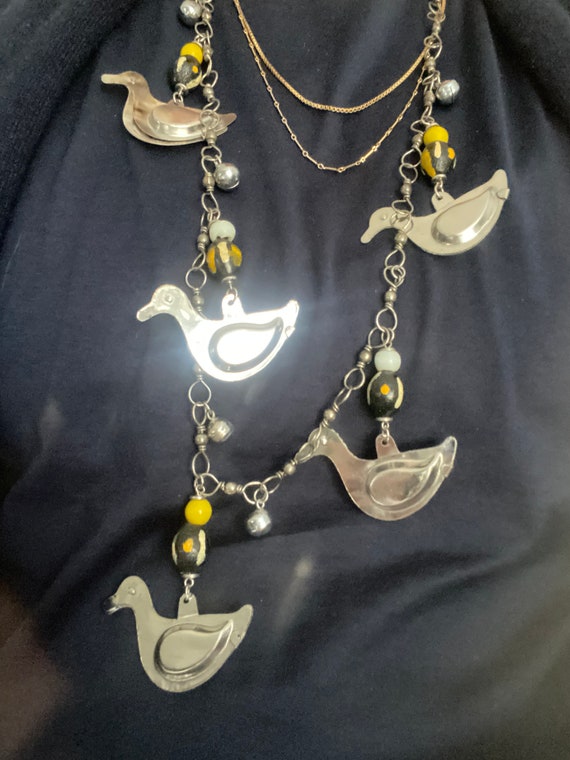 Vintage Barbara Ryan Charm Necklace with Ducks and