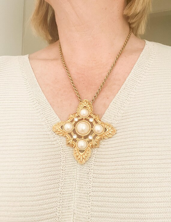 1989 Renaissance Collection KJL for Avon Pin/Pend… - image 3