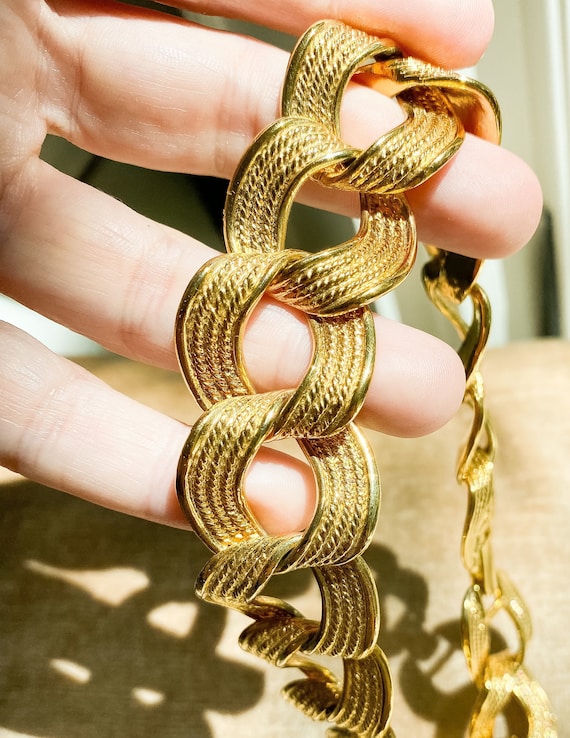 Vintage 90’s Napier Gold Plated Chunky Link Chain - image 3