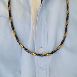 1980's Monet Gold and Black Twisted Long Chain