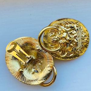 Vintage 1980&#39;s Lion Earrings