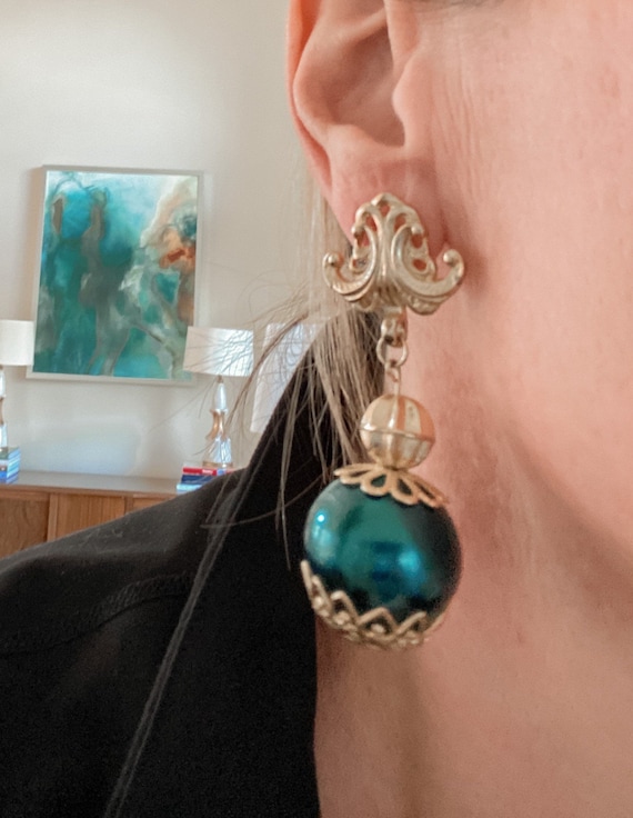 Vintage 1980s Baroque Dangle Earrings