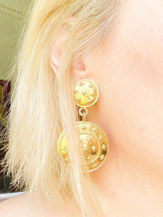 Vintage statement earrings clip Gem