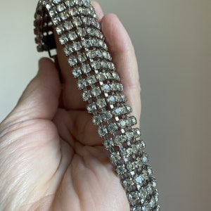 Vintage Mid Century Domed Rhinestone Bracelet