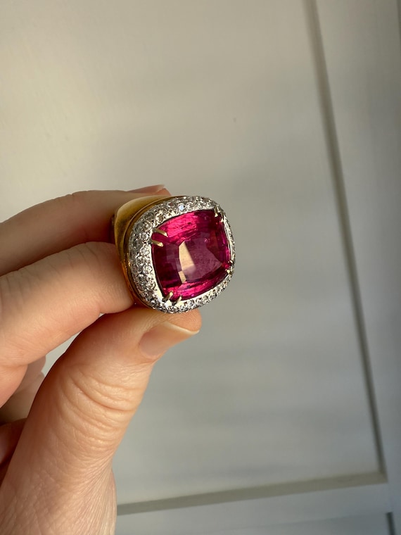 Ruby Red Crystal Statement Ring - image 3
