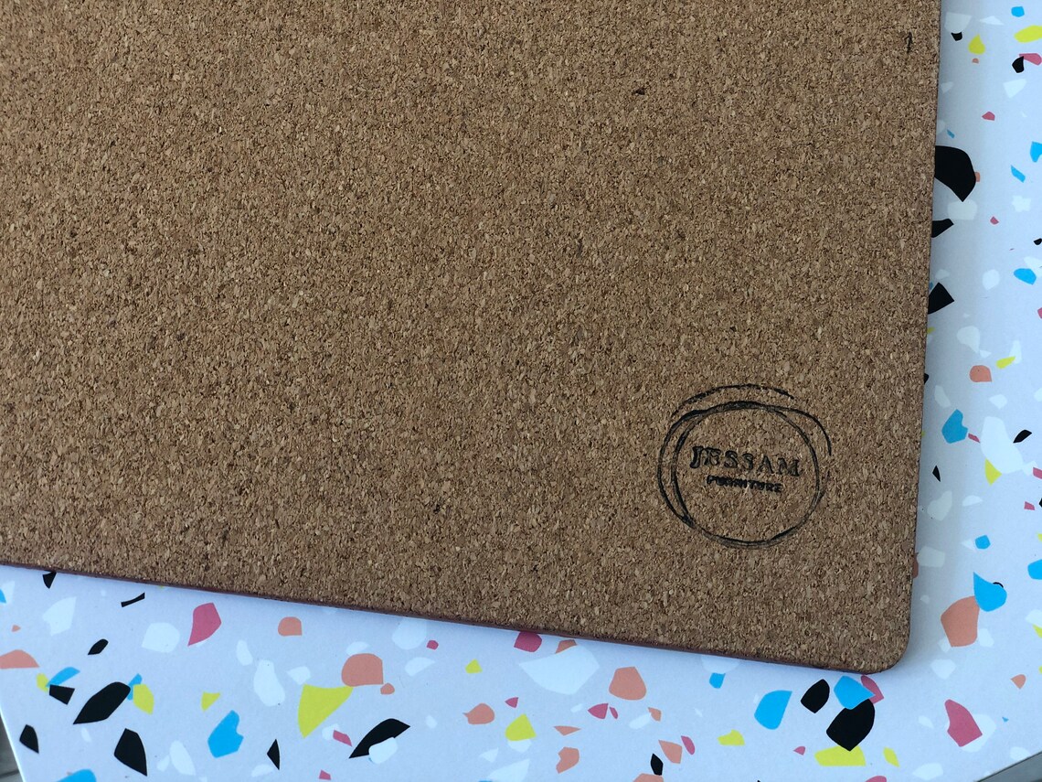 Handmade set of 4 custom rectangular cork backed placemats. Etsy