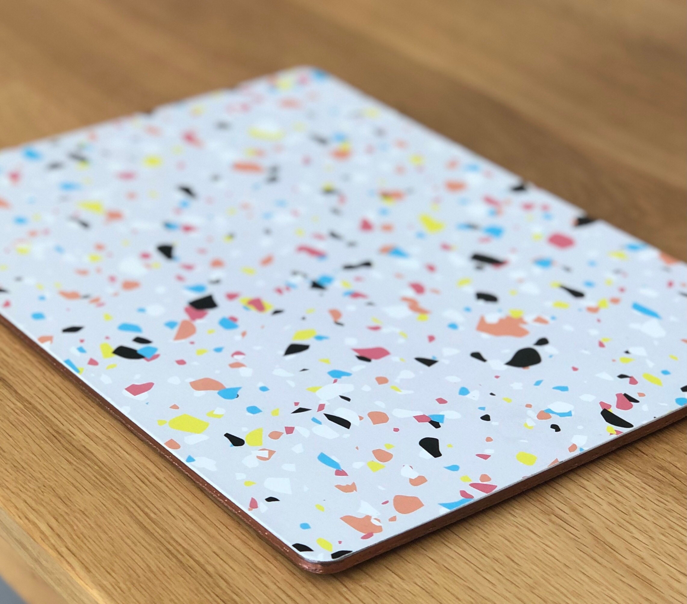 Handmade set of 4 custom rectangular cork backed placemats. Etsy