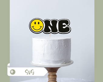 One Smiley Topper SVG | 3D Cake Topper SVG | One Happy Dude