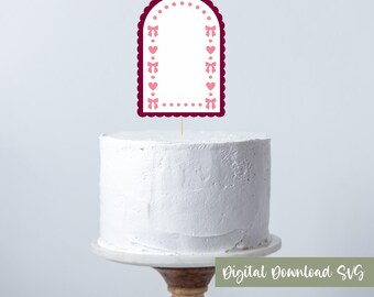 Kokette Schleife SVG | Bogen Cake Topper | Tischnummer Vorlage SVG | Digitaler Download