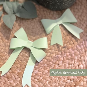 Bogen Vorlage | 3D Schleife aus Papier | Zwei verschiedene Stilvorlagen SVG | Kokette Bögen