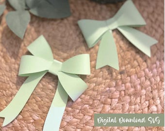 Bow Template | 3D Paper Bow | Two Different Style Templates SVG | Coquette Bows