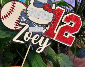 Baseball  Cat Cake Topper