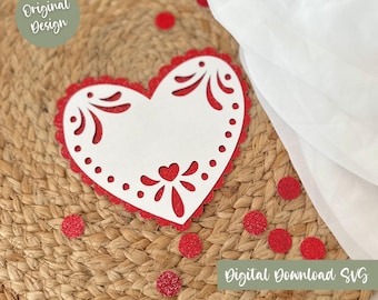 Heart Papel Picado | Talavera Inspired Heart SVG