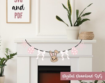 Osterhase Banner SVG & PDF | Cricut DIY | Druckbare PDF |  Digitaler Download