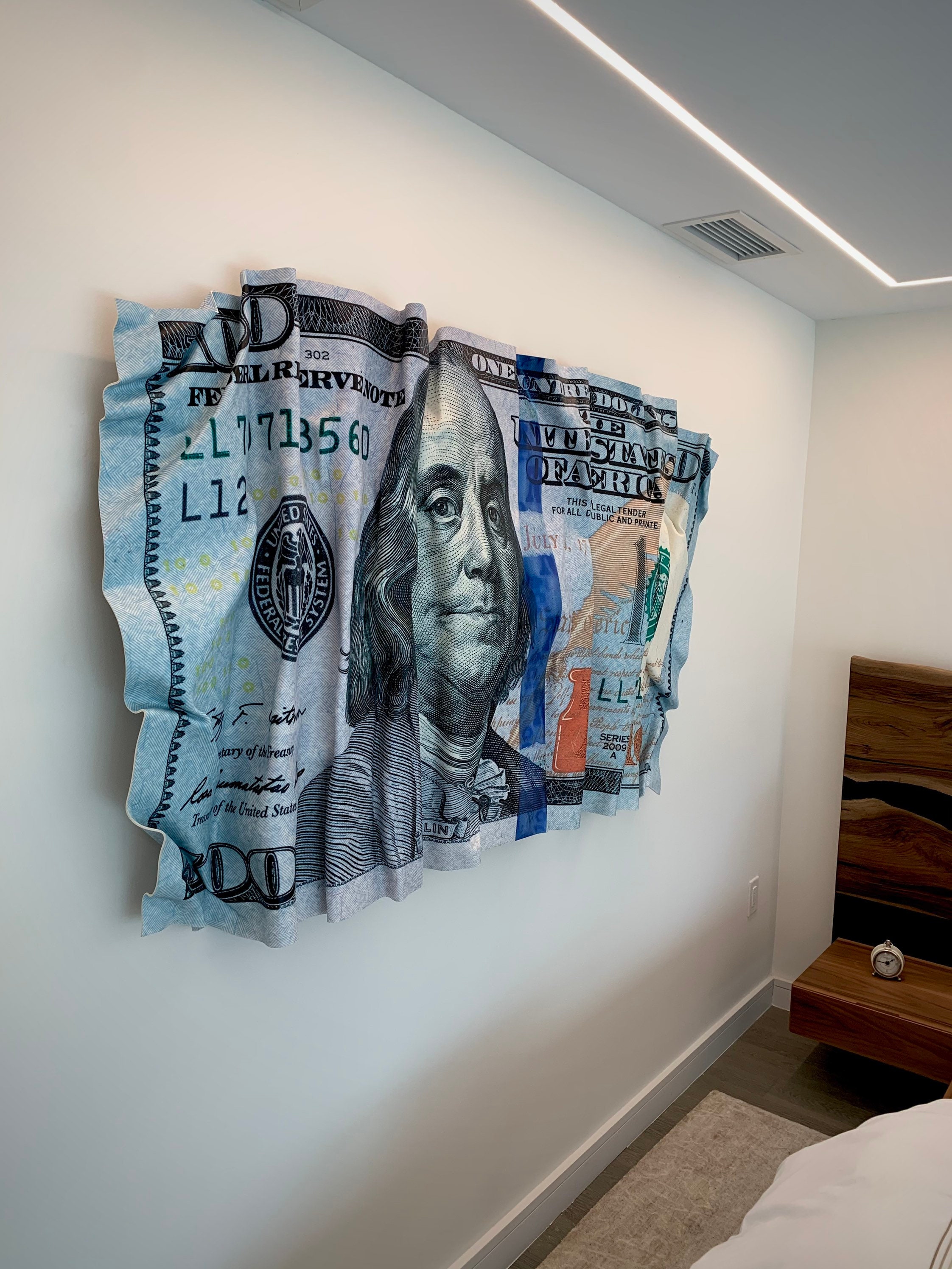 Blue Benjamins 3D Custom Made Wall Art Etsy