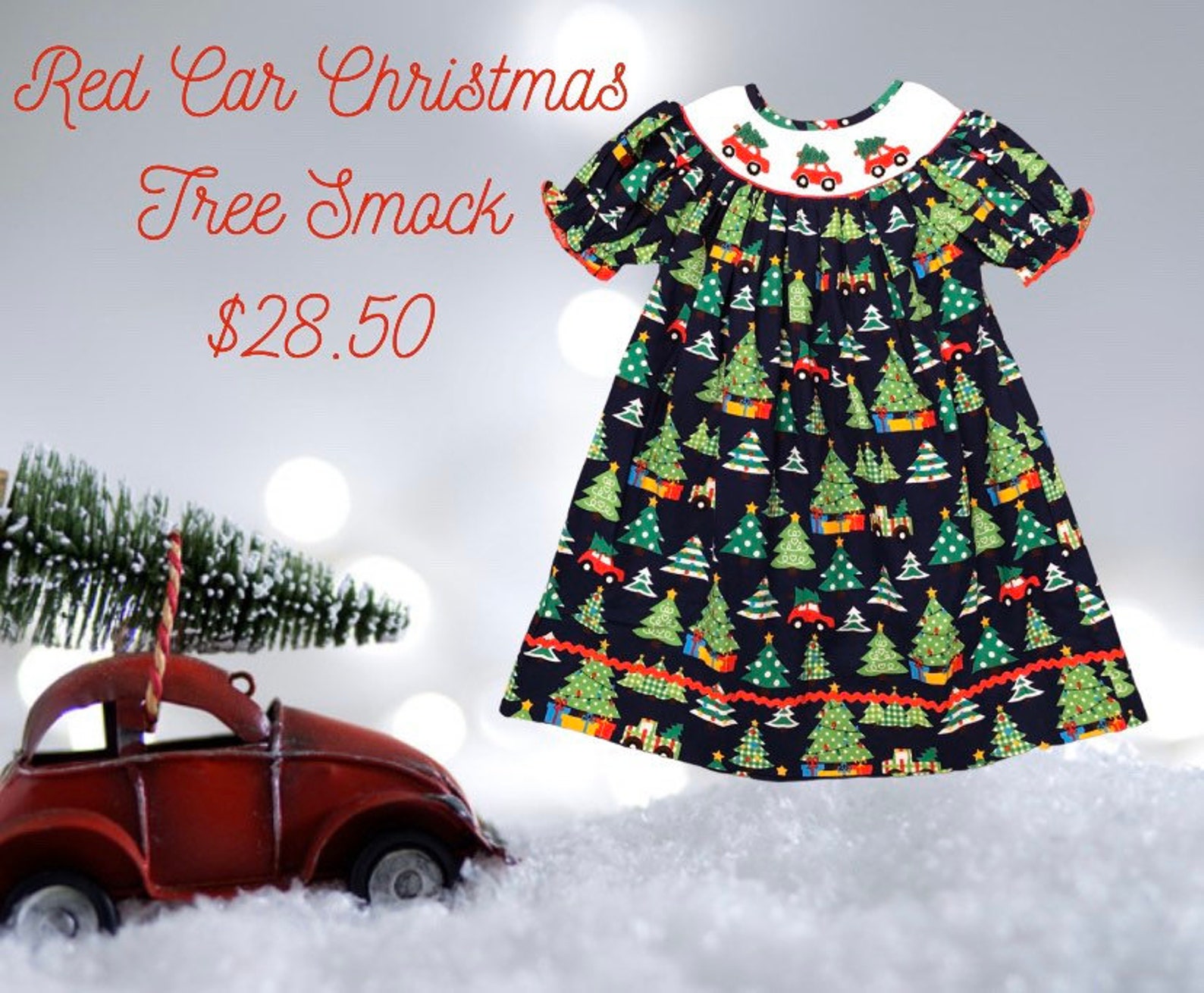 Christmas red truck dress Etsy
