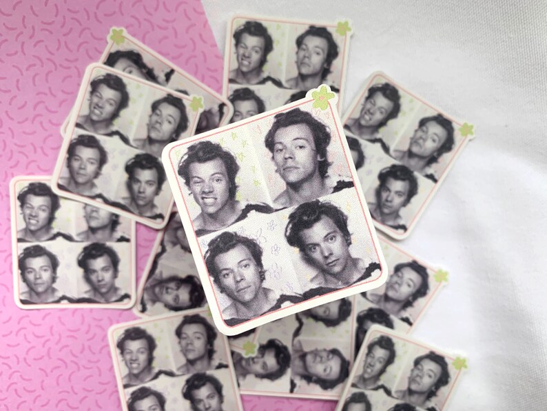Harry Styles Photo Booth Square Flower Sticker Etsy UK