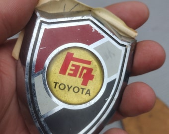 RARE Vintage Emblem 60s 70s Toyota TEQ FJ40 Celica Supra Land Cruiser Japan JDM Badge Original Dealership Motors Red Silver Black Gold