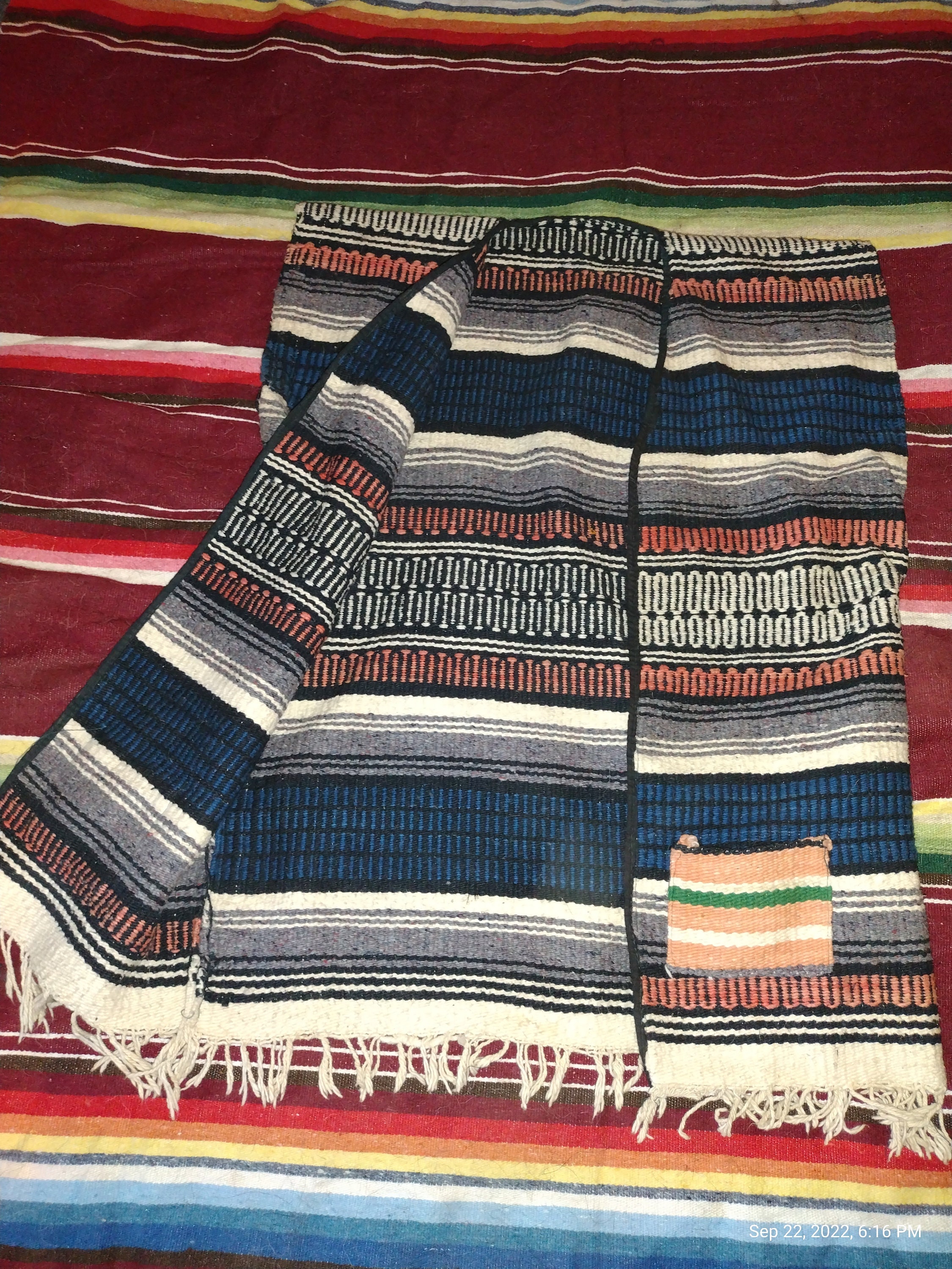 ジャケット・アウター 70s Mexican rug hoodie jacket Original VINTAGE 70s 80s MEXICAN BLANKET HOODIE RUG JACKET