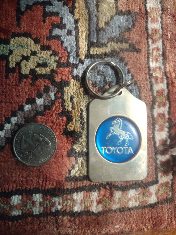 RARE Vintage 70s Toyota TEQ Horse Logo Keychain Ke