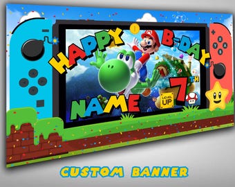 Super Mario Birthday Banner