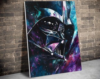 Darth Vader Watercolor Canvas, Star Wars Art