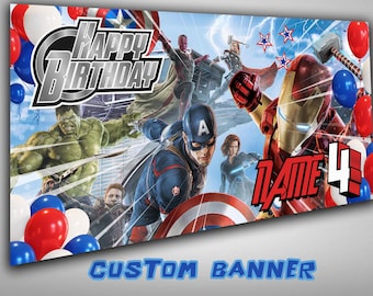 Superheroes Birthday Banner