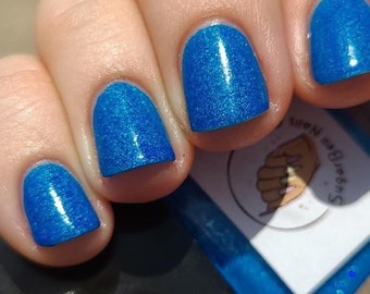 Waves - Blue Glitter - 10 Free Cruelty Free Vegan Nail Polish