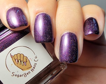 Cheshire - Purple Glitter Holographic - 10 Free Cruelty Free Vegan Nail Polish