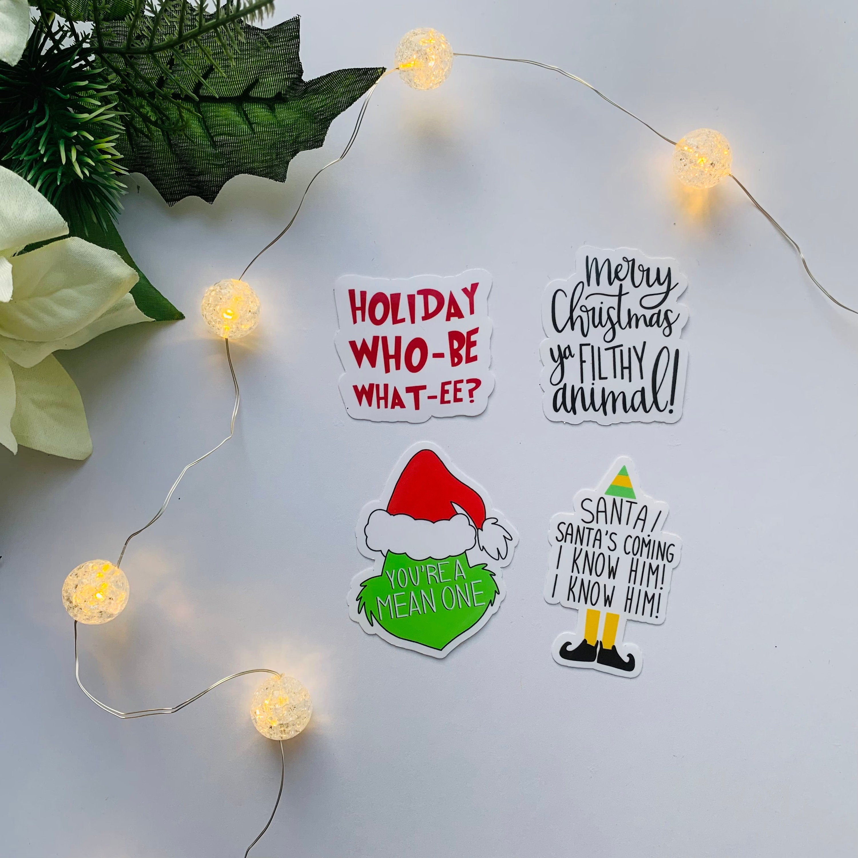 Grinch you're A Mean One Holiday Glossy Waterproof Vinyl Sticker