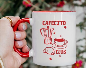 Cafecito Club Becher, Cafecito Liebhaber Geschenk, Kaffeeliebhaber, Farbbecher, Geschenke für Freunde