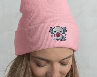 Axolotl Beanie Hat, Axolotl Gifts for Girls, Axolotl Gifts for Boys, Axolotl Mom