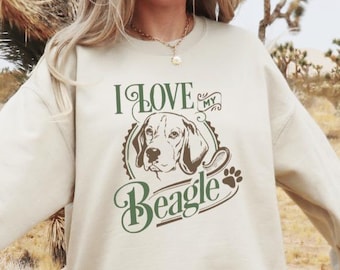 Beagle Sweatshirt, ich liebe mein Beagle Shirt, Beagle Shirt, Beagle Geschenke, Hunde-Liebhaber-Geschenk, Geschenke für sie
