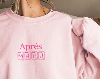Mahjong Apres Mahj besticktes Sweatshirt, besticktes Sweatshirt, Mahjong Geschenk, Mahjong Liebhaber, Mahjong Club, Ski Sweatshirt