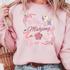 Mahjong Gifts, Mahjong Sweatshirt, Mahjong Shirt, Coquette Mahjong Sweatshirt, Gifts for Her, Mahjong Club Sweatshirts