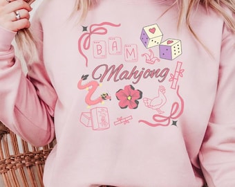 Regalos de Mahjong, sudadera de Mahjong, camiseta de Mahjong, sudadera de Coquette Mahjong, regalos para ella, sudaderas de Mahjong Club