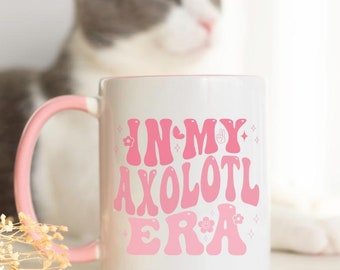 Taza de axolotl Taza de regalo de axolotl Regalos para amantes de los axolotl Taza de axolotl rosa Taza de axolotl de dos tonos Regalos de axolotl Taza de In My Axolotl Era