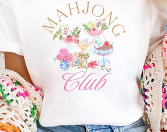 Mahjong Shirt, Mahjong Club Shirt, Mahjong Geschenke, süßes Mahjong Top, Mahjong Getränke Shirt, Mahjong Liebhaber Geschenke