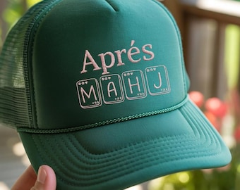 Apres Mahj Bestickter Hut, Mahjong Hut, Mahjong Geschenke, Mahjong Club Hut, Niedlicher Mahjong Hut, Mahjong Trucker Hut