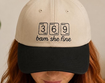 369 BAM She Fine Mahjong-Mütze, bestickte Mahjong-Mütze, Mahjong-Geschenke, Dad-Mütze, Geschenke für Sie