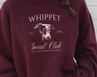 Bluza Whippet, Prezenty Whippet, Koszulka Whippet, Koszulka Whippet Dog, Prezenty dla Niej, Koszulka Miłośnika Psów, Słodka Koszulka Whippet, Bluza Gildan