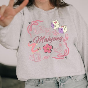 Mahjong Gifts, Mahjong Sweatshirt, Mahjong Shirt, Coquette Mahjong Sweatshirt, Gifts for Her, Mahjong Club Sweatshirts
