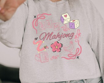 Regalos de Mahjong, sudadera de Mahjong, camiseta de Mahjong, sudadera de Coquette Mahjong, regalos para ella, sudaderas de Mahjong Club
