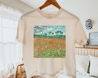 Comfort Colors Vincent Van Gogh Boxy Tee Field of Poppies Art T Shirt Van Gogh T-shirt Artist Gifts Gifts for Her