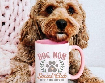 Taza para mamá de perro Regalo para mamá de perro Club social para mamá de perro Regalo para mamá de perro Regalos para mamás de perros Taza de café para mamá de perro Linda taza para mamá de perro Regalos para ella